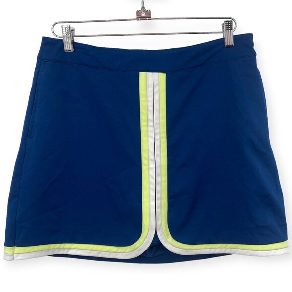Lady Hagen Watercolor Colorblock Skort Womens Sz 8 Navy Blue Yelllow Tennis Golf - Picture 1 of 16